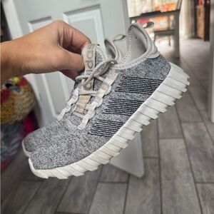 Adidas Heather Gray and White Running Shoes